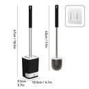 Axyaa Wall Mount Toilet Brush with Detachable Holder - Long Handle, No Dead Corners
