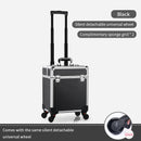 Axyaa Aluminum Rolling Makeup Case with Lockable Trays - Salon Organizer Trolley