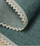 Axyaa Green Lace Edge Dining Table Mats - Set of 6