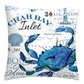 Axyaa Blue Marine Organism Pattern Polyester Cushion Cover for Home Sofa