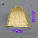 Axyaa Bamboo Weave Bread Basket Storage Tray Set
