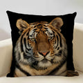 Axyaa Tiger Lion Linen Pillowcase 45x45cm Decorative Cushion Cover for Living Room