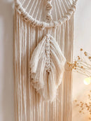 Axyaa Circular Leaf Macrame Dreamcatcher: Boho Home Wall Hanging for Aesthetic Room Decor