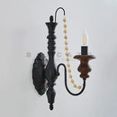 Axyaa Country Bedroom LED Wall Lamp Wood Walnut Indoor Lighting