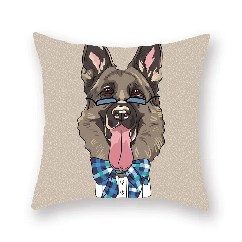 Axyaa Cartoon Animal Print Polyester Pillow Cover for Home Decor