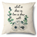 Axyaa Green Leaf Linen Pillowcase, Simple Style Decorative Sofa Cushion Cover