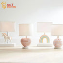 Axyaa Pink Ceramic Heart Shaped LED Table Lamp for Princess Room