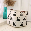 Axyaa Cartoon Print Laundry Basket: Large Capacity Cotton Linen Toy Hamper & Organizer