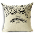 Axyaa Halloween Pumpkin Owl Bat Linen Throw Pillowcase