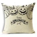 Axyaa Halloween Pumpkin Owl Bat Linen Throw Pillowcase