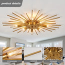 Axyaa Metal Gold LED Ceiling Chandelier for Kitchen, Bedroom, and Corridor