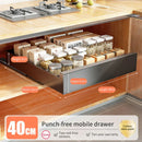 Axyaa Slide Out Cabinet Organizer Carbon Steel Kitchen Pantry Storage Shelf Rack