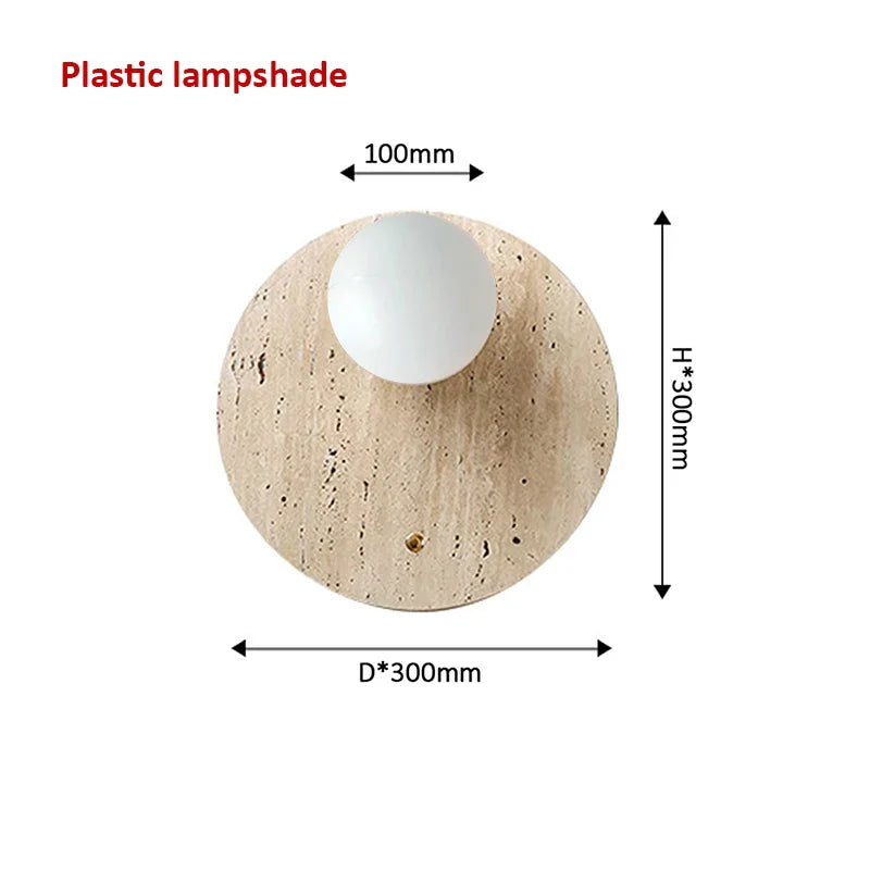 Axyaa Travertine Wall Lamp: Modern, Simple, Warm for Living Room, Bedroom, Study