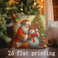 Axyaa Christmas Tree & Santa Pattern Pillow Covers - Sofa Bedroom Car Cushion Cover