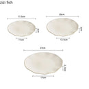 Axyaa Beige Ceramic Irregular Plate Set - Creative Molecular Cuisine Tableware