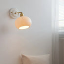 Axyaa White Ceramic LED Wall Sconce Mirror Light Copper Nordic Modern Bedside Lamp