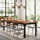 Axyaa Rustic Wood Dining Table, 200cm Long Rectangular Kitchen Table for 6-8 People