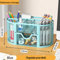 Mesh Desk Organizer Pen Holder by Axyaa Large Capacity Metal Desktop Storage