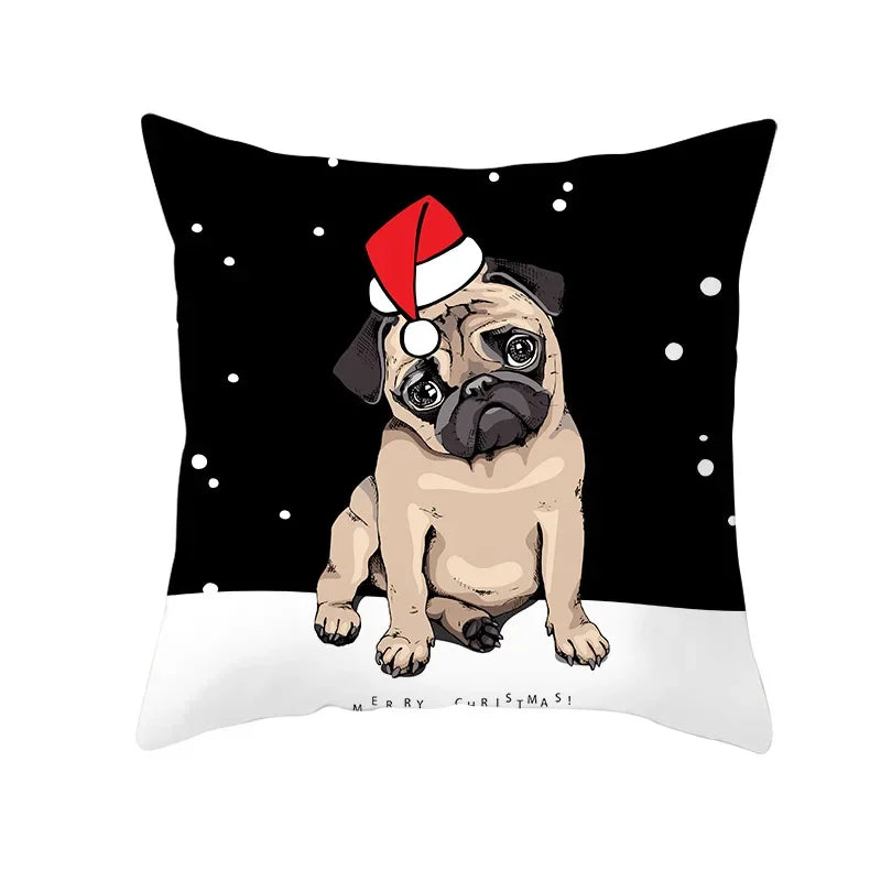 Axyaa Christmas Hat Pet Printed Cushion Cover 45x45cm
