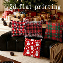 Axyaa Christmas Plaid & Snowman Pillow Cover for Sofa, Bedroom, Car - Rectangular Cushion