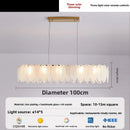 Axyaa Luxury Feather Glass Crystal Pendant Chandelier for Modern Home Decor.