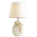 Retro Carved Ceramic Table Lamp Axyaa Princess Desk Night Light European Pastoral Decoration
