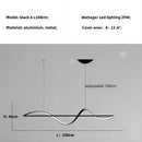 Axyaa Modern Minimalist Curve LED Pendant Light for Dining Room, Bar, Kitchen - Home Decor Fixture