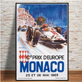 Axyaa Retro Monaco Race Car Wall Art Canvas Painting for Home Decor