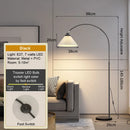 Axyaa Modern LED Fishing Floor Lamp in Gold, Black, or White Finish