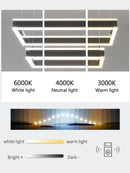 Axyaa 2022 New Light Luxury Square Chandelier LED Lamp - Nordic Modern Minimalist Style