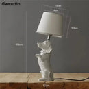 Dog Table Lamp Bedroom Bedside Light Modern LED Puppy Desk Lighting by Axyaa