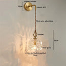 Axyaa Crystal Glass LED Wall Sconce - Luxury French Stair Light for Home Decor