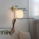 Axyaa Glass LED Wall Light - Grape Color Tiffany Style Sconce, Pull Chain Switch