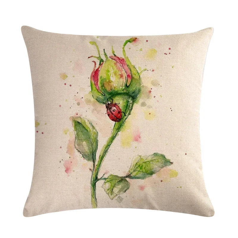 Animal Print Linen Pillowcase by Axyaa - Home Decor Cushion Cover