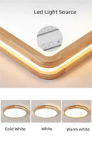 Axyaa Nordic Wood LED Ceiling Light for Living Room & Bedroom