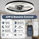 Axyaa Pendant Arm Ceiling Fan with Built-in LED Light, Adjustable Speed and Silent Operation