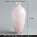 Axyaa Pink Mist Glass Vase for Hydroponic Flowers - Mid Century Modern Home Decor