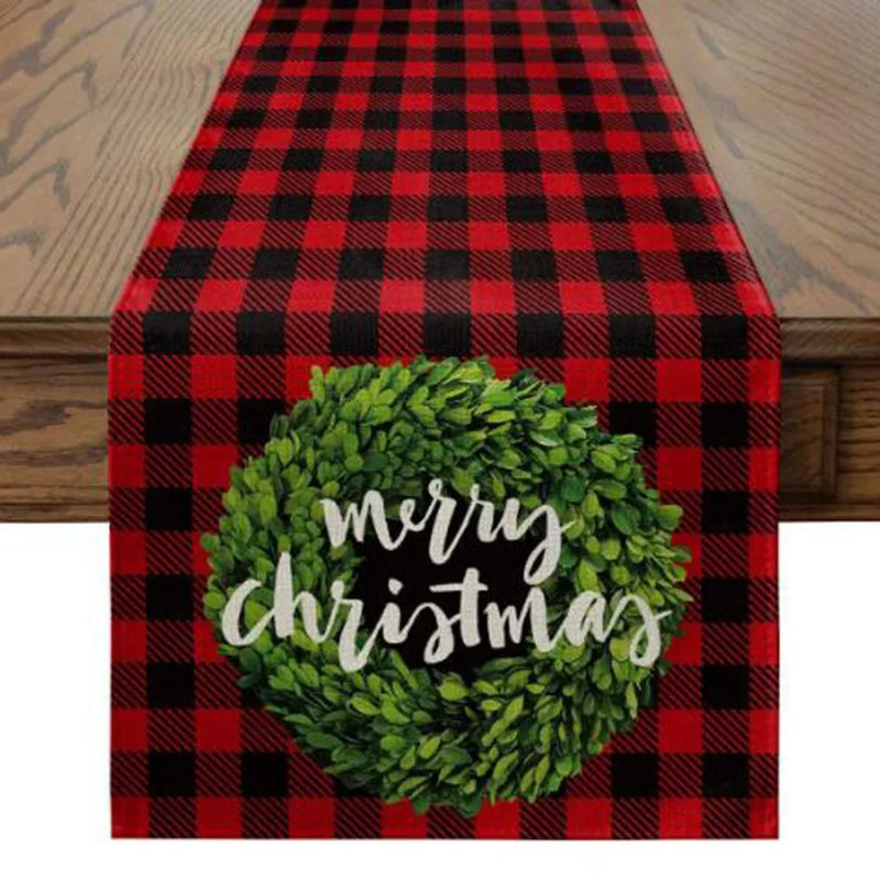 Christmas Tree Printed Table Runner by Axyaa: Festive Home Party Decor