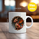 Axyaa Dino Hedgehog Ceramic Mug: Cute 3D Kids' Birthday Gift Cup