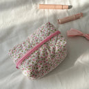 Korean Flower Makeup Bag Small Cosmetic Pouch Organizer by Axyaa