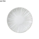 Axyaa Round Shallow Plate Ceramic Tableware Dessert Snack Sushi Salad Plate