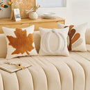 Axyaa Halloween Pumpkin Graphic Circle Velvet Embroidered Throw Pillow Case