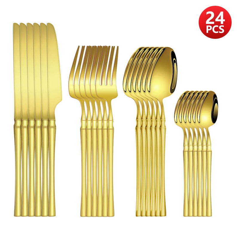 Axyaa Small Waist Gold Cutlery Set - Knife, Fork, Spoon Collection