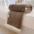 Axyaa Butterfly Jacquard Fleece Blanket: Luxurious 3D Butterfly Design, Thick & Warm for Bed Sofa