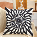 Axyaa Olive Green Yellow Floral Embroidery Pillow Cover 45x45cm Square Home Decoration