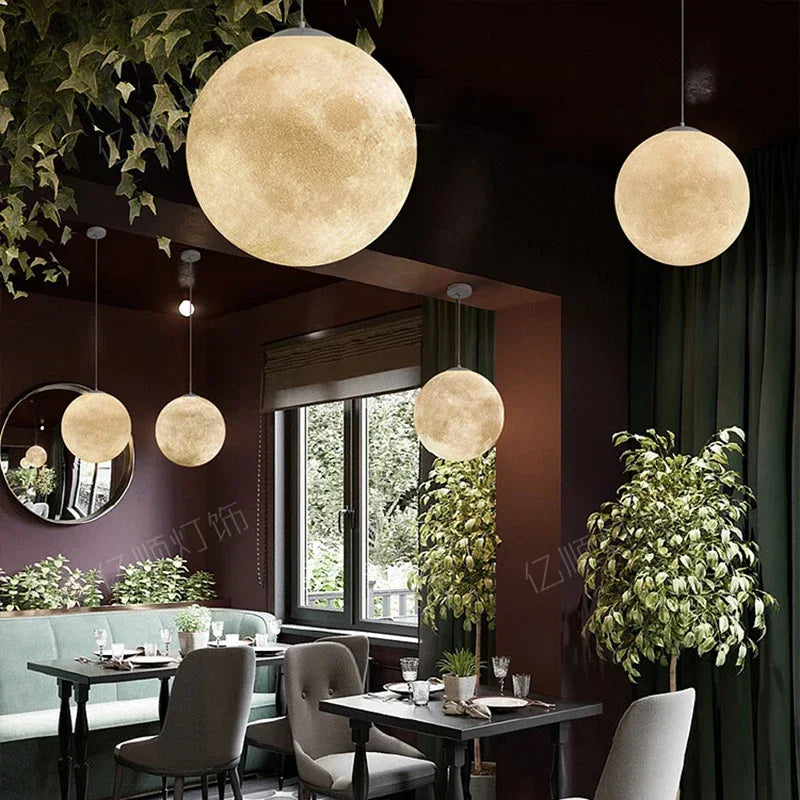 Axyaa Moon Pendant Lights: Nordic Minimalism for Bedroom, B&B, Restaurant
