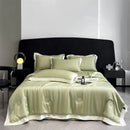 Axyaa Silk Summer Quilt Embroidered Bedspread Blanket Luxe Comforter for Bed
