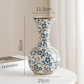 Axyaa Blue and White Porcelain Retro Vase - Chinese Ceramic Home Décor