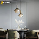 Axyaa Glass Champagne Chandelier Pendant Lamp for Home Decor
