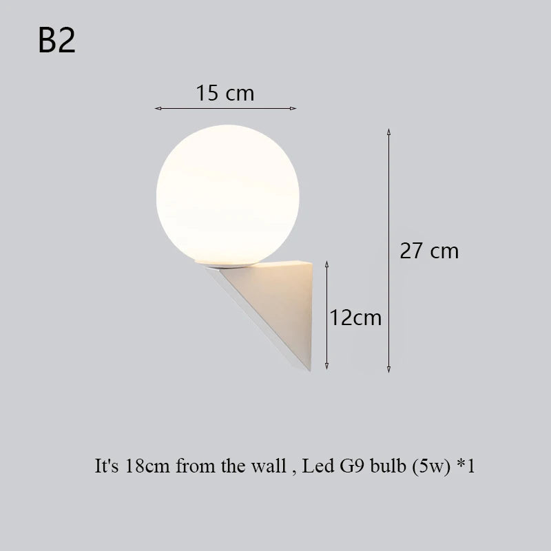 Axyaa Nordic Design Black White Pendant Lights - Modern Minimalist Wall Lamp with LED G9 Bulb